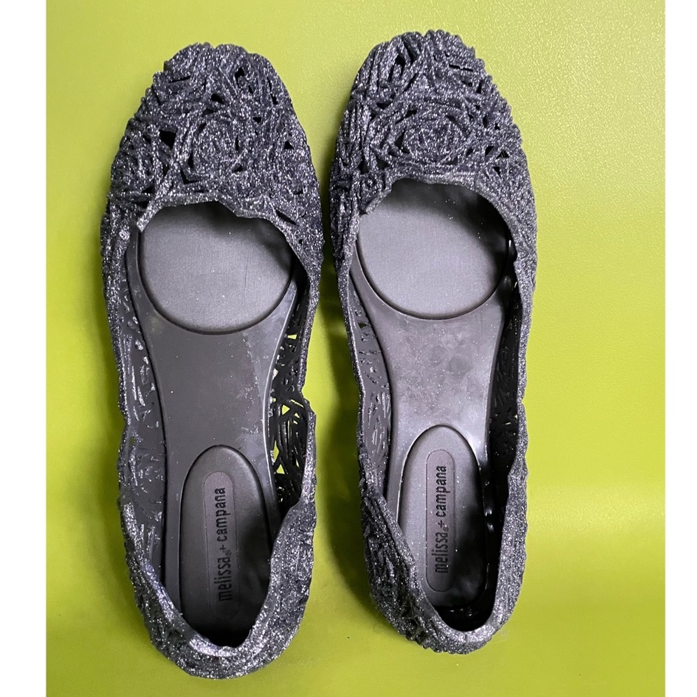 Brand New Melissa Campana Glitter Sz 8 Womens Flats